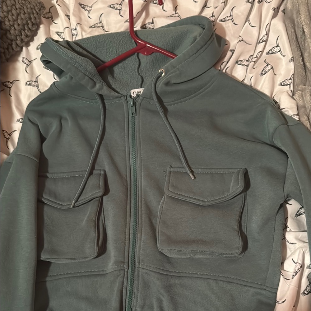 Green Hoodie with Front Pockets